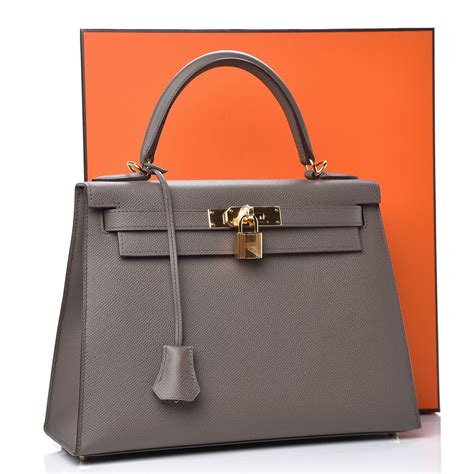 HERMES Epsom Kelly Sellier 28 Etain 